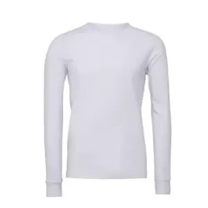 Bella + Canvas Adults Unisex Jersey Long Sleeve T-Shirt (XXL) (White)