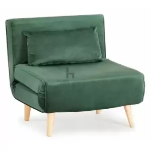 Image of Kendal Green Velvet Single Futon Sofa Bed