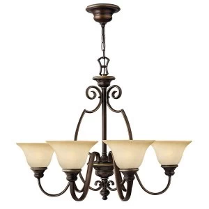 Image of 6 Light Multi Arm Chandelier Antique Bronze Finish, E27