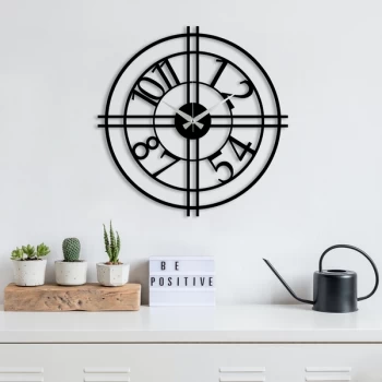 Image of Metal Wall Clock 33 - Black Decorative Metal Wall Clock