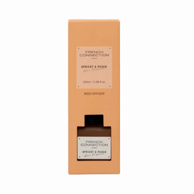 Image of French Connection French Connection Apricot & Peach Reed Diffuser 100ml Square Design in Orange Orange 100ml Unisex 5056791600368