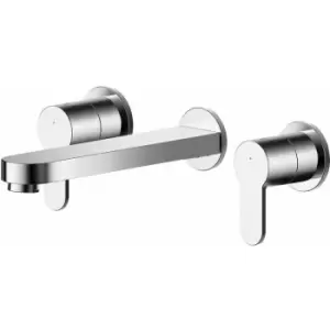 image of Arvan 3-Hole Wall Mounted Basin Mixer Tap without Plate - Chrome - Nuie