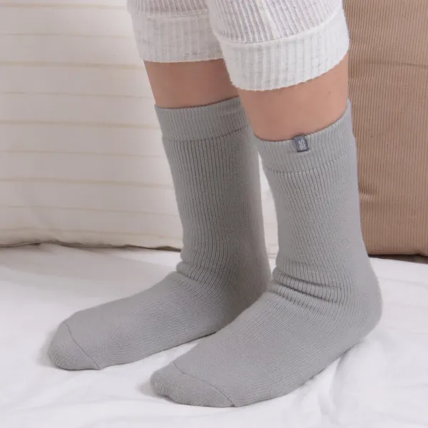 image of totes Recycled 3.0 Tog Thermal Original Slipper Socks, Size: UK Adults Size 4-8 Grey