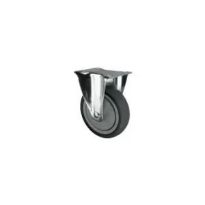 Image of Fixed Plate 125MM Rubber Tyre