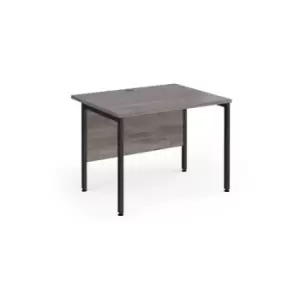 image of Maestro 25 straight desk 1000mm x 800mm - Black H-frame leg and grey oak top