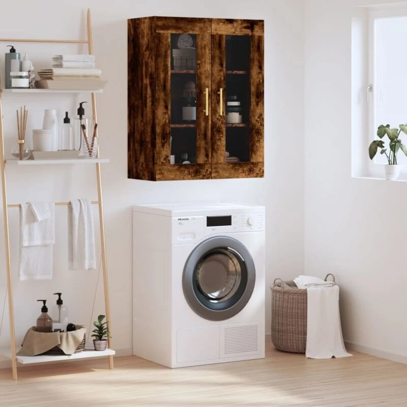 Image of VIDAXL Wall Mounted Cabinet Smoked Oak 69.5x34x90cm Vidaxl 8720845439538