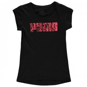 Puma Logo T Shirt Infant Girls - Black/Pink