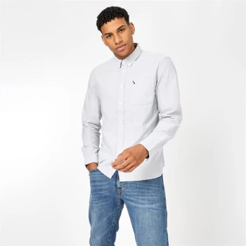 image of Jack Wills Wadsworth Plain Oxford Shirt - Lt Ash Mrl