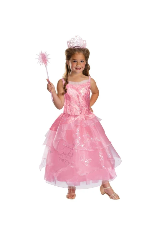 Image of Wicked Girl's Glinda Fancy Dress Costume in Pink Size: 3-4 Years Pink Female 3-4 Years