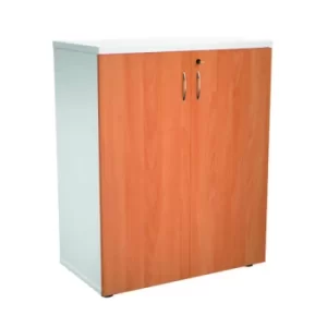 image of Jemini Wooden Cupboard 800x450x730mm White/Beech KF811275