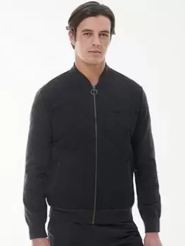 Image of Barbour Essential Box Quilt Zip Through Jacket - Dark Grey, Size S, Men