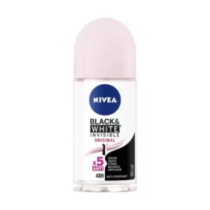 image of Nivea Black and White Original Roll On Deodorant 50ml