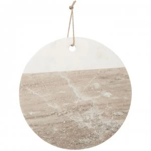 image of Hotel Collection Marble Round Cheese Platter - White