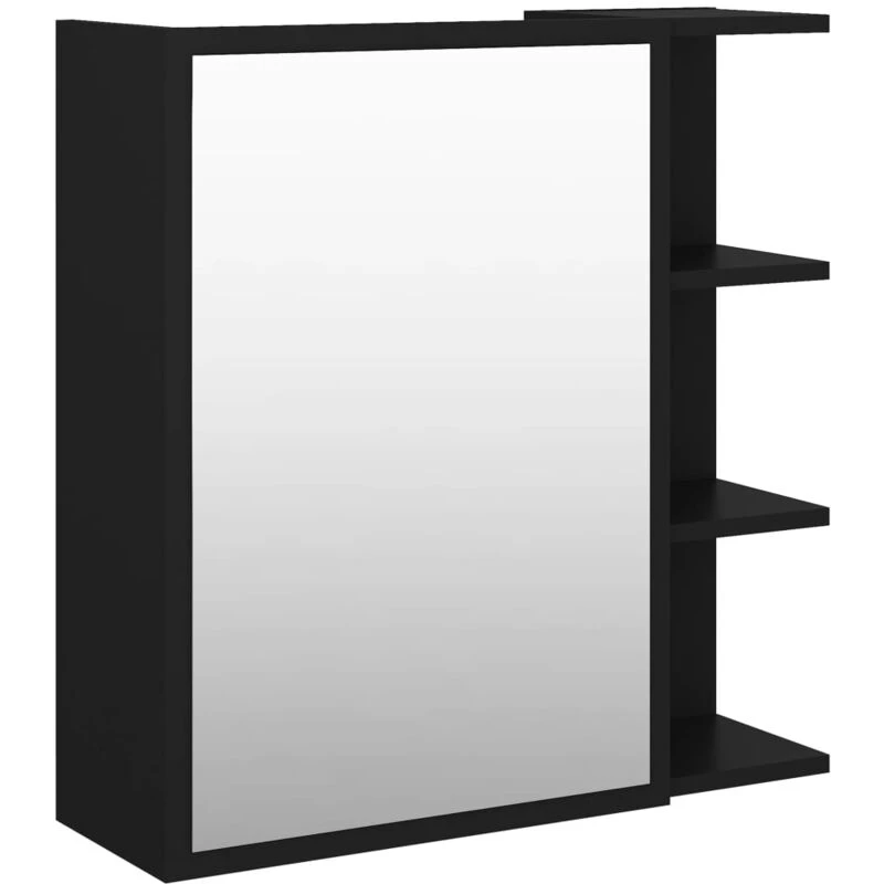 Image of VIDAXL Bathroom Mirror Cabinet Black 62.5x20.5x64cm Engineered Wood Vidaxl 8720286212226
