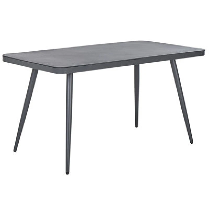 Image of Beliani Garden Dining Table Lipari 140 Cm 80 Cm Glass Grey