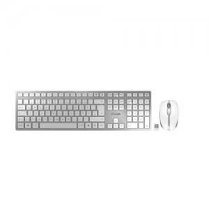 Image of CHERRY DW 9000 SLIM keyboard RF Wireless + Bluetooth QWERTZ German Silver White