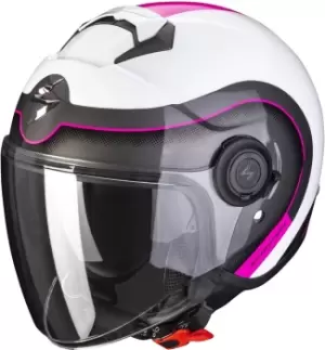 image of Scorpion EXO-City Roll Jet Helmet, white-pink, Size 2XS, white-pink, Size 2XS