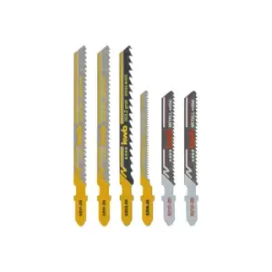 Image of Set of 6 KWB jigsaw blades for wood and metal