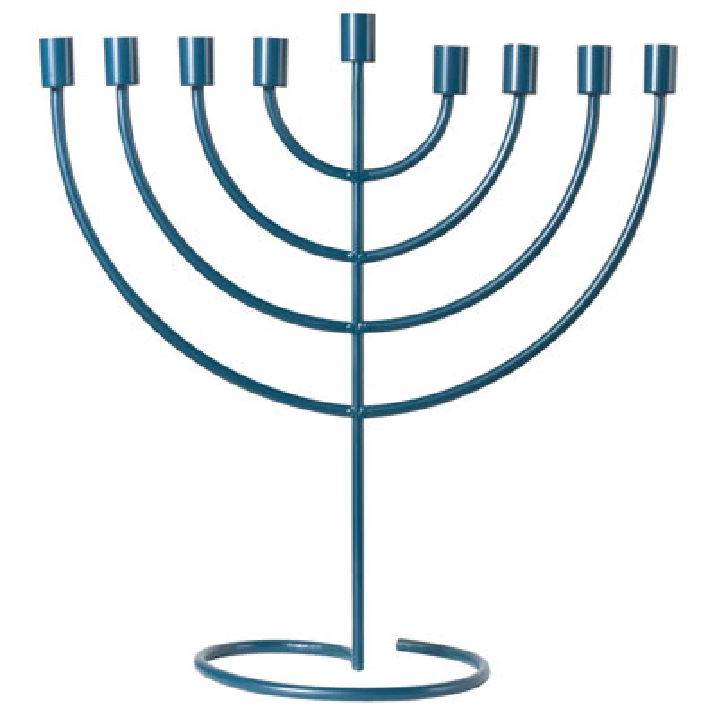 Image of Beliani Candle Holder Amora Metal 50 Cm Blue
