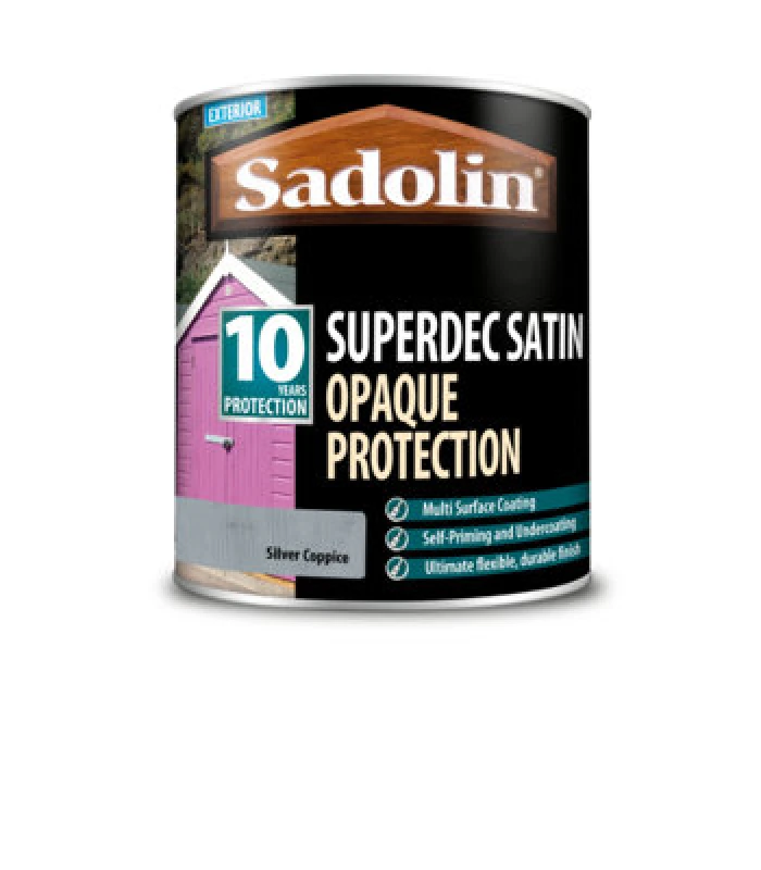 Image of Sadolin Superdec Satin Opaque Wood Protection - Silver Coppice - 2.5L