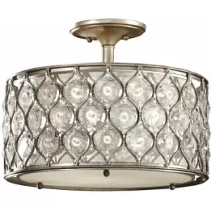 Image of Loops - 3 Bulb Semi Flush Light Burnished Silver LED E27 60W Bulb