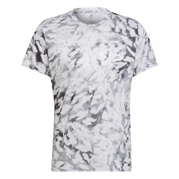 image of adidas Fast Graphic Primeblue T-Shirt Mens - Grey One / White