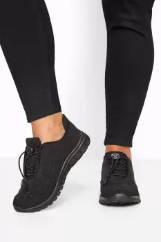 Image of Wide and Extra Wide Fit Embellished Drawcord Trainers