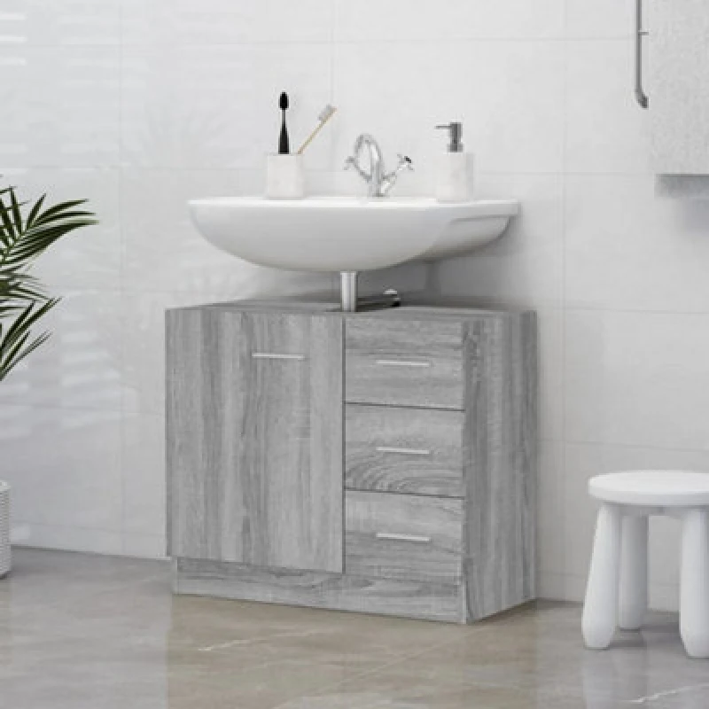 Image of VIDAXL Vidaxl - Sink Cabinet Grey Sonoma 63x30x54cm Engineered Wood 8720286977385