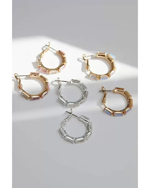 image of Lipsy Stone Hoop Earrings