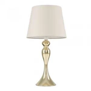 image of Faulkner Gold Touch Table Lamp with Beige Aspen Shade