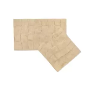 image of Crossland Grove Emma Barclay Waves 100% Cotton 2 Piece Bathroom Set Beige