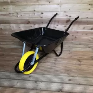 Image of 85 Litre Heavy Duty Builders Wheelbarrow - Black - Puncture Proof Wheel