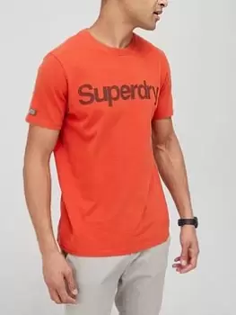 Image of Superdry Vintage Core Logo T-Shirt - Rust, Rust Size M Men