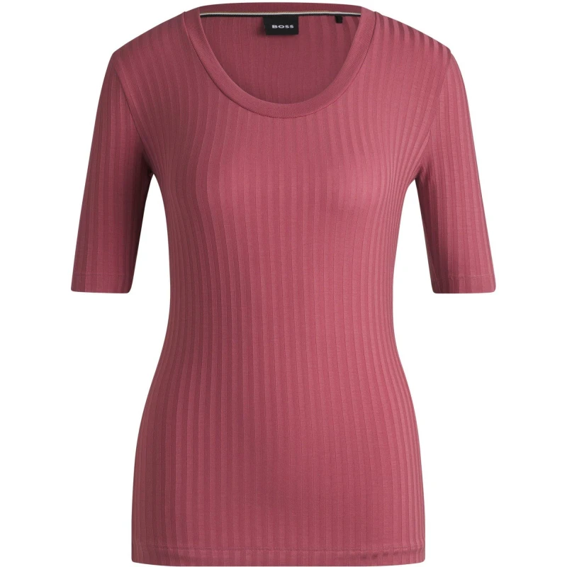 Image of Boss Womens Effilie Short Sleeve Polo Shirt Light/Pstl Red female 8 (XS)