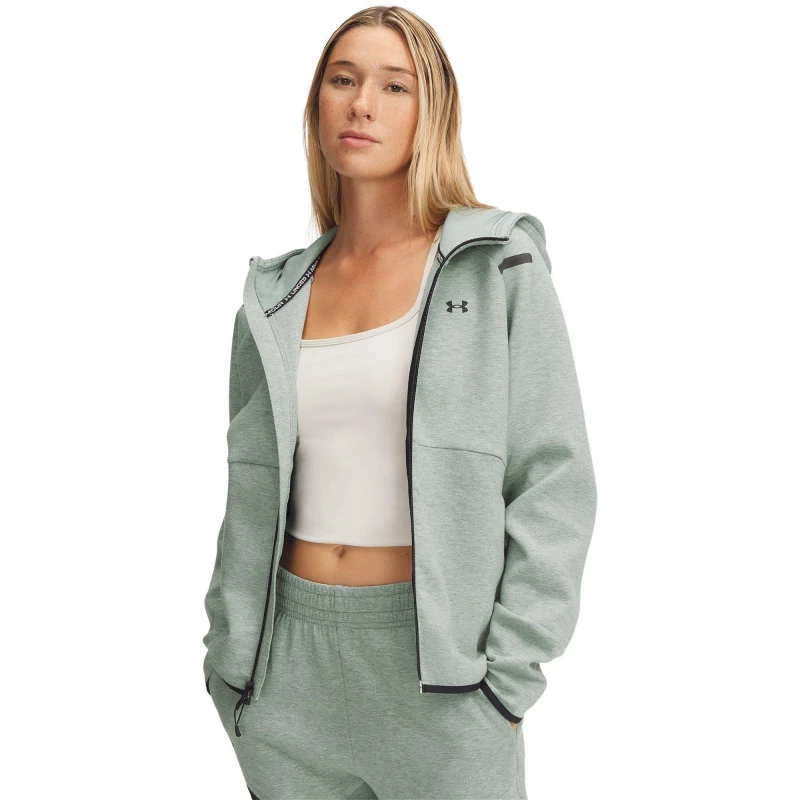 Image of Under Armour Womens Unst Fleece Full Zip Hoodie Green female 8 (XS)