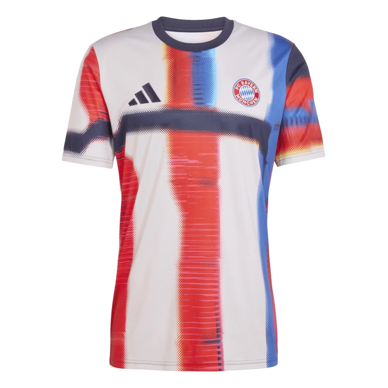 Image of adidas Mens adidas Bayern Munich Pre-Match Shirt 25/26 Navy Blue/White male S