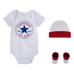 image of Converse Hat Bodysuit and Bootie 3 Piece Set Babies - White