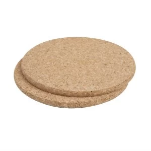 Image of T and G Round Cork Pot Stands - Set of 2