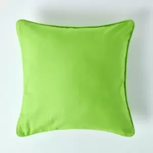 Image of Cotton Plain Green Cushion Cover, 30 x 30cm - Green - Homescapes