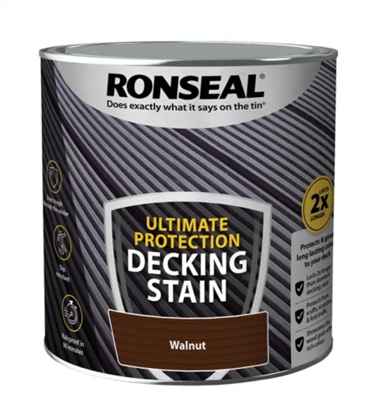 image of Ronseal Ultimate Protection Decking Stain Walnut 2.5L 39104