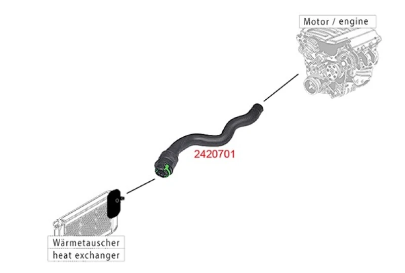 Image of Radiator hose METZGER 2420701