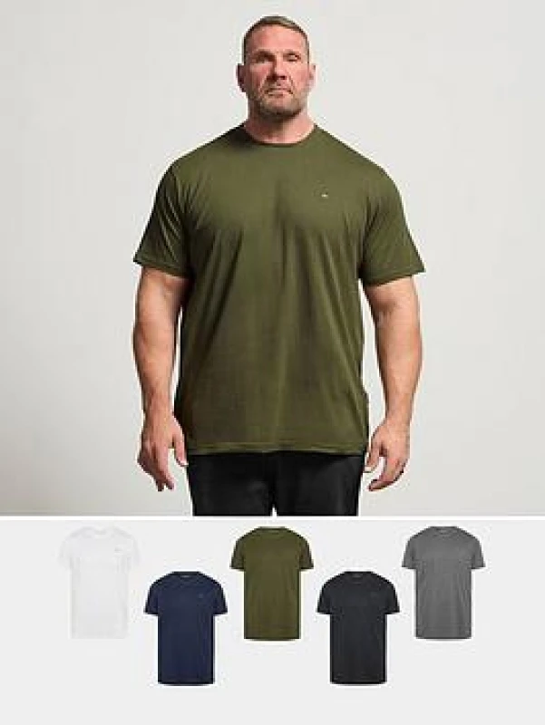 Image of BadRhino BadRhino Men 5 Pack Core T-Shirts in Black Size: X-Large Black 1XL Male 5059738284966