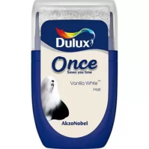 Image of Dulux Once Vanilla White Matt Emulsion Paint 30ml
