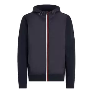 image of Tommy Hilfiger Clean Mix Media Zip Thru Hoody - Blue