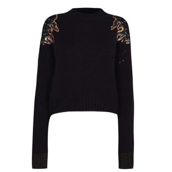 image of Scotch and Soda Maison Flame Knit Jumper - Black 0008