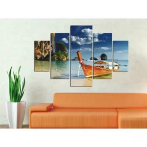 Image of ST058 Multicolor Decorative MDF Painting (5 Pieces)