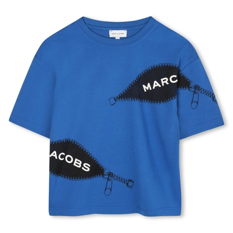 Image of Marc Jacobs Kids Zipped Short Sleeve T-Shirt Royal Blue male 6Y
