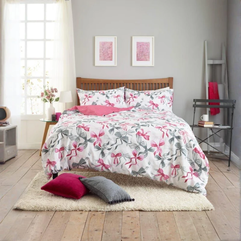 Image of Deyongs Bows Duvet Covers Pink unisex King