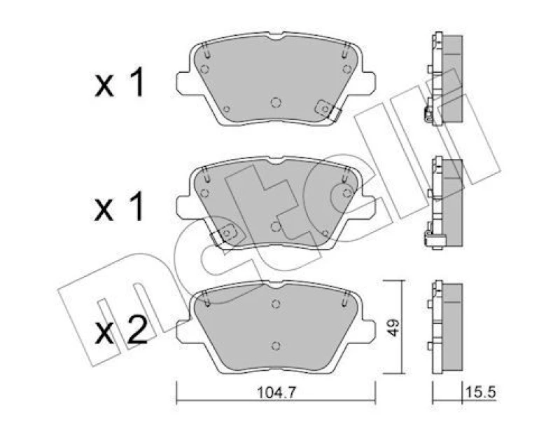 Image of METELLI Brake pad set METELLI 22-1243-0
