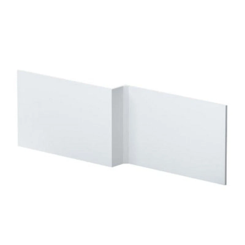 Image of Nuie Urban L-Shape Square Shower Bath Front Panel 1700mm-Satin Blue